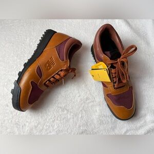 New Balance Trail Shoes Mens Leather Low Hiking Rainier Vibram Soles Size 11